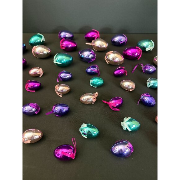 Easter Egg Ornaments Vintage Metallic Decorations Hanging Holiday Tree Fiesta 50 - Picture 4 of 5